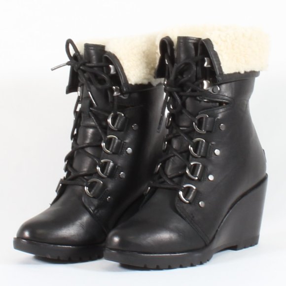 Sorel Shoes - Sorel After Hours Black Wedge Snow Winter Boots
